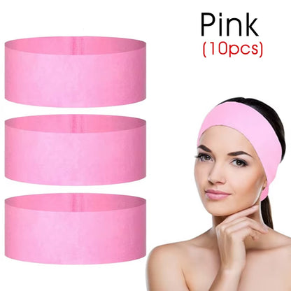10/50/100Pcs Disposable SPA Facial Headbands White Facial Esthetician Headband Wrap Non-Woven Soft Skincare Beauty Salon Supplie
