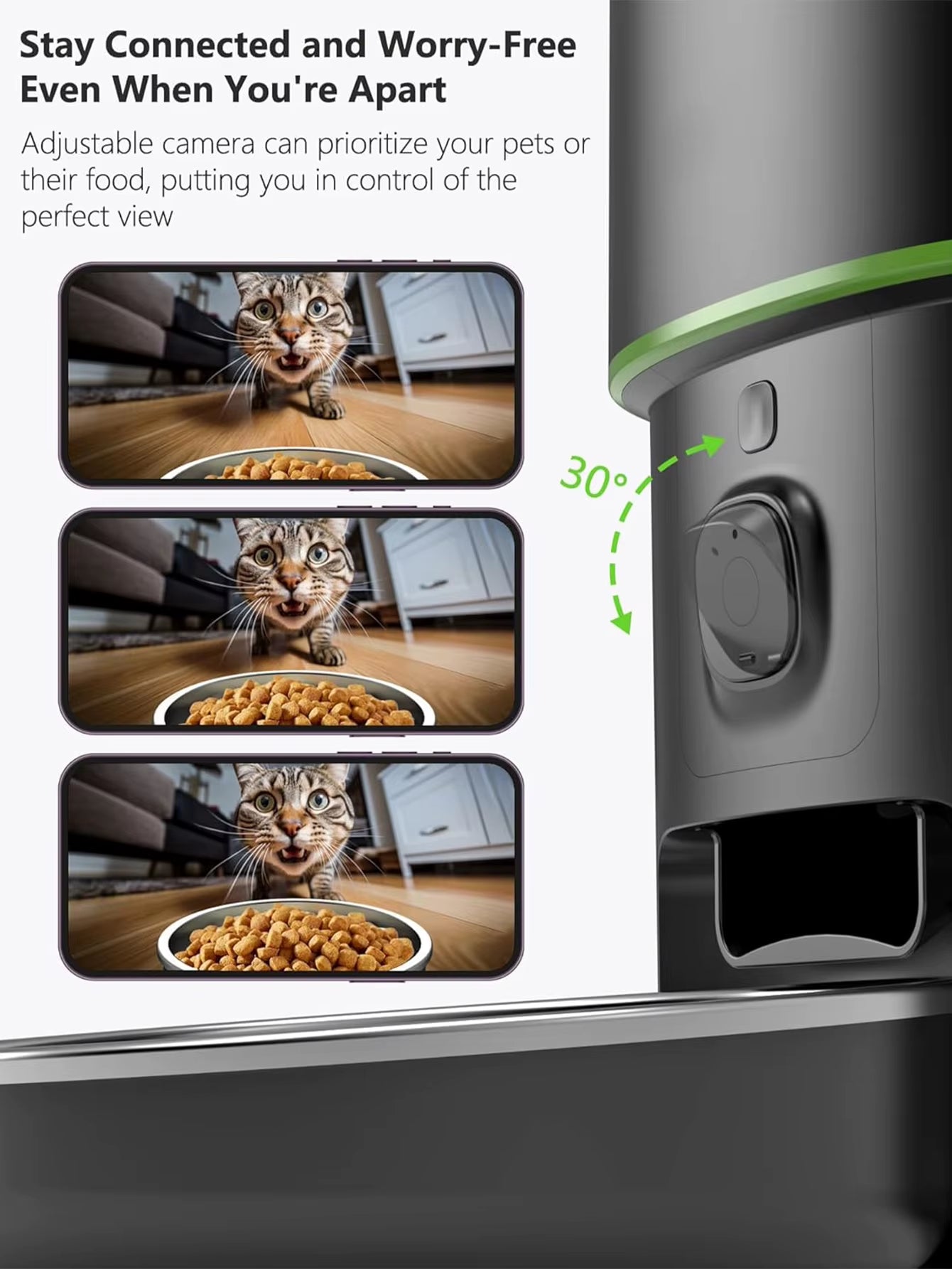 Automatic Cat Feeder Camera Pet Smart Cat Food Kibble Dispenser 2.4G/5Gwifi Tuya APP Control Auto Feeder for Cat Dog Accessories