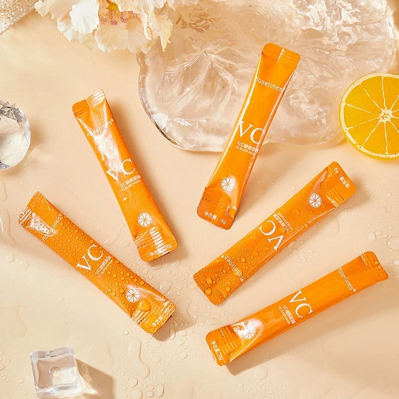 30Pcs Vitamin C Sleeping Masks Beauty Face Moisturizing Skin Rejuvenation Firming Disposable No-Wash Facial Mask for Face Care