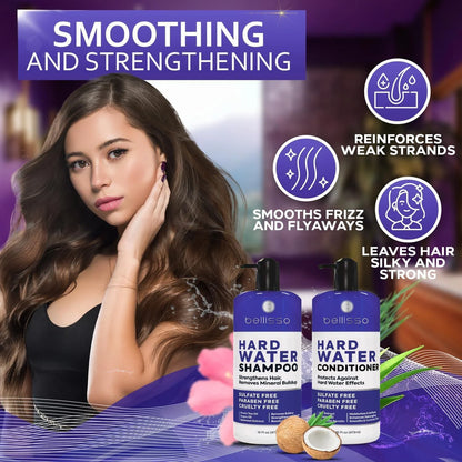 Hard Water Shampoo and Conditioner Set Sulfate Free Hair Care Products For