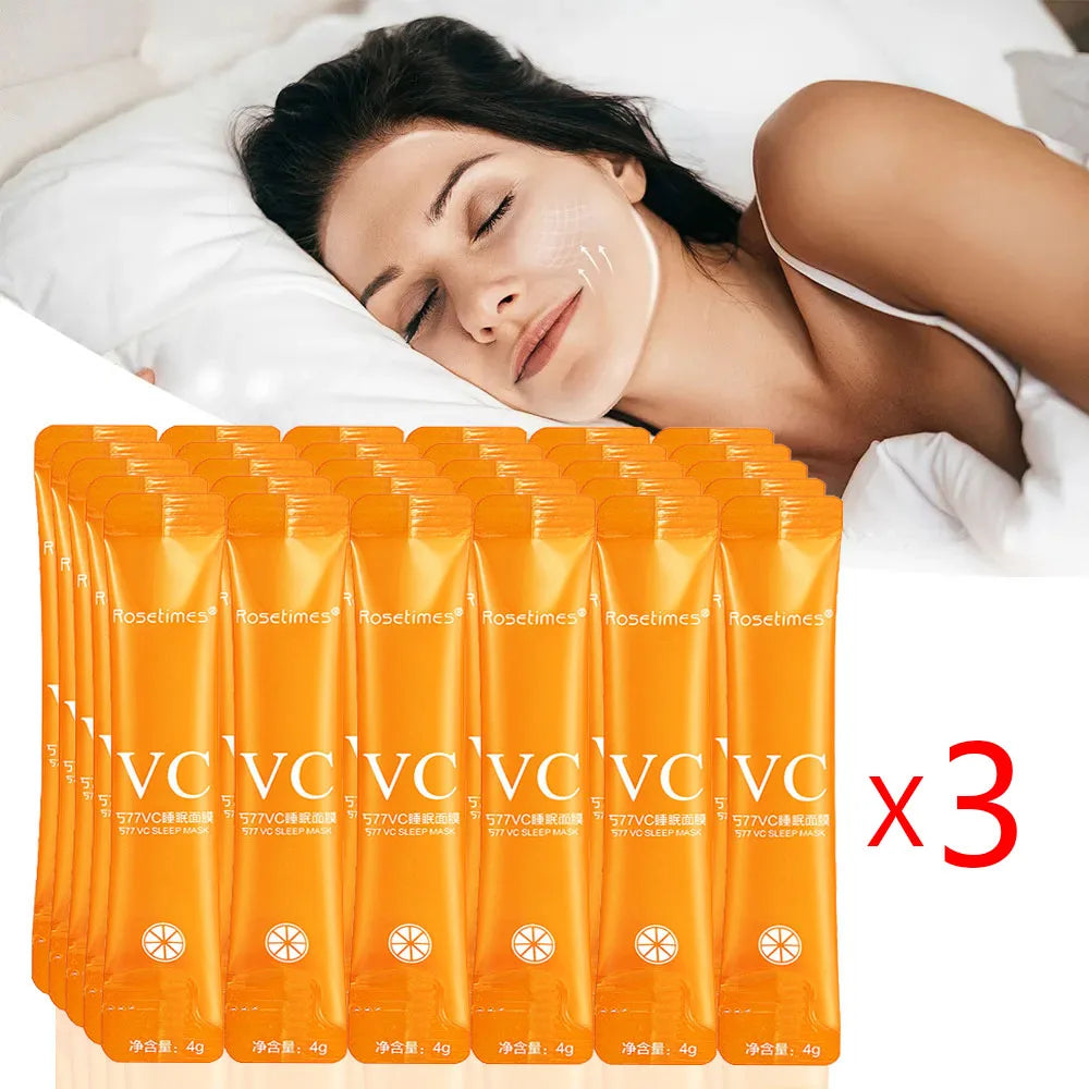 30Pcs Vitamin C Sleeping Masks Beauty Face Moisturizing Skin Rejuvenation Firming Disposable No-Wash Facial Mask for Face Care