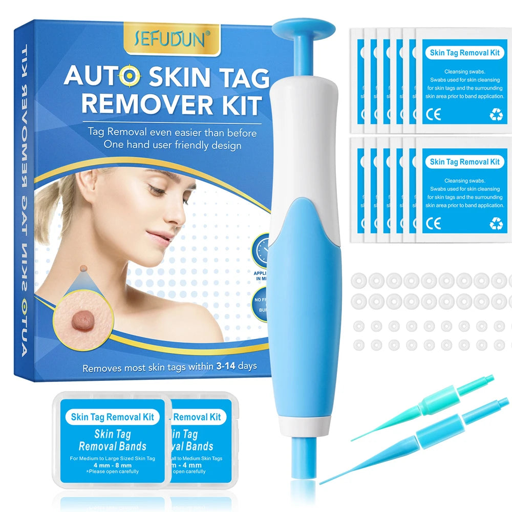 2 in 1 Auto Micro Skin Tag Remover Device Standard and Micro Skin Tag Removal Kit Adult Mole Wart Remover Face Care Beauty Tools
