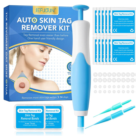 2 in 1 Auto Micro Skin Tag Remover Device Standard and Micro Skin Tag Removal Kit Adult Mole Wart Remover Face Care Beauty Tools