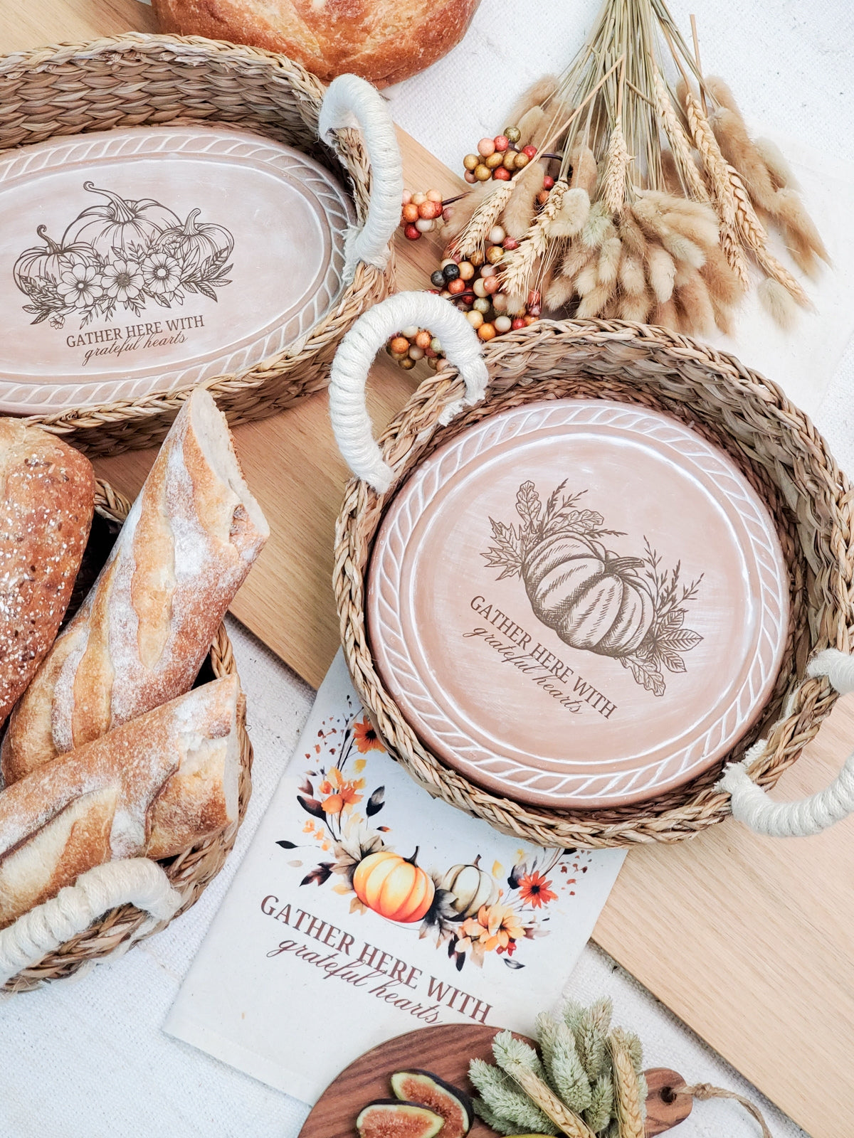 Bread Warmer & Basket - Pumpkin Round-2
