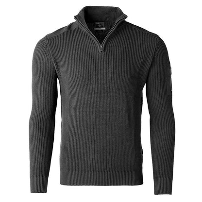 ZIMEGO Mens Long Sleeve Pullover Quarter Zip Mock Neck Polo Sweater-2