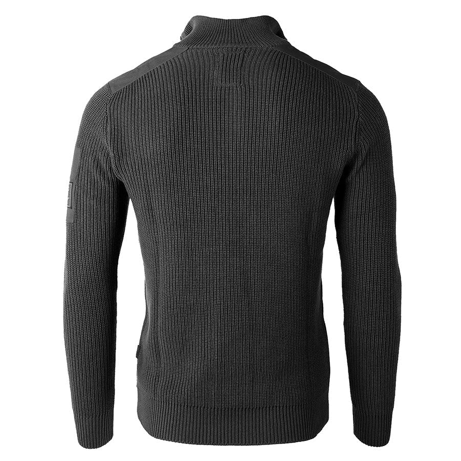 ZIMEGO Mens Long Sleeve Pullover Quarter Zip Mock Neck Polo Sweater-3