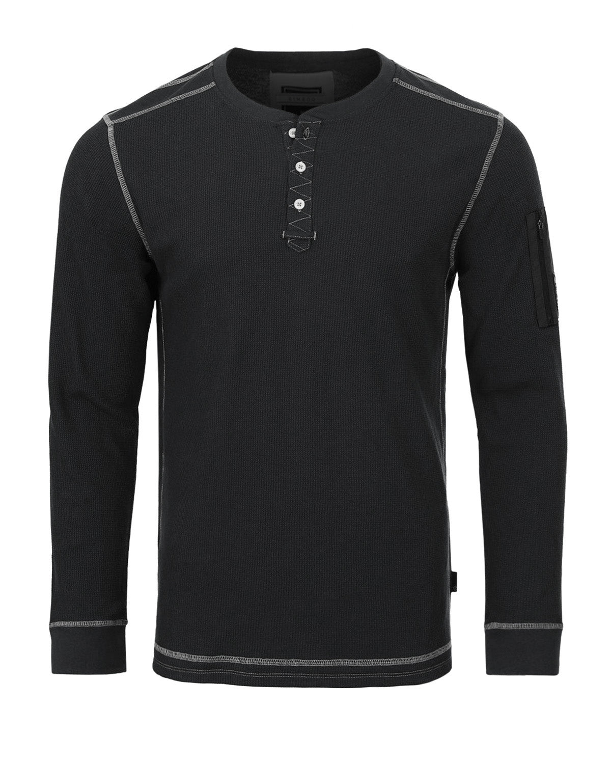 Casual Long Sleeve Lightweight Thermal Henley Essential Shirt-1