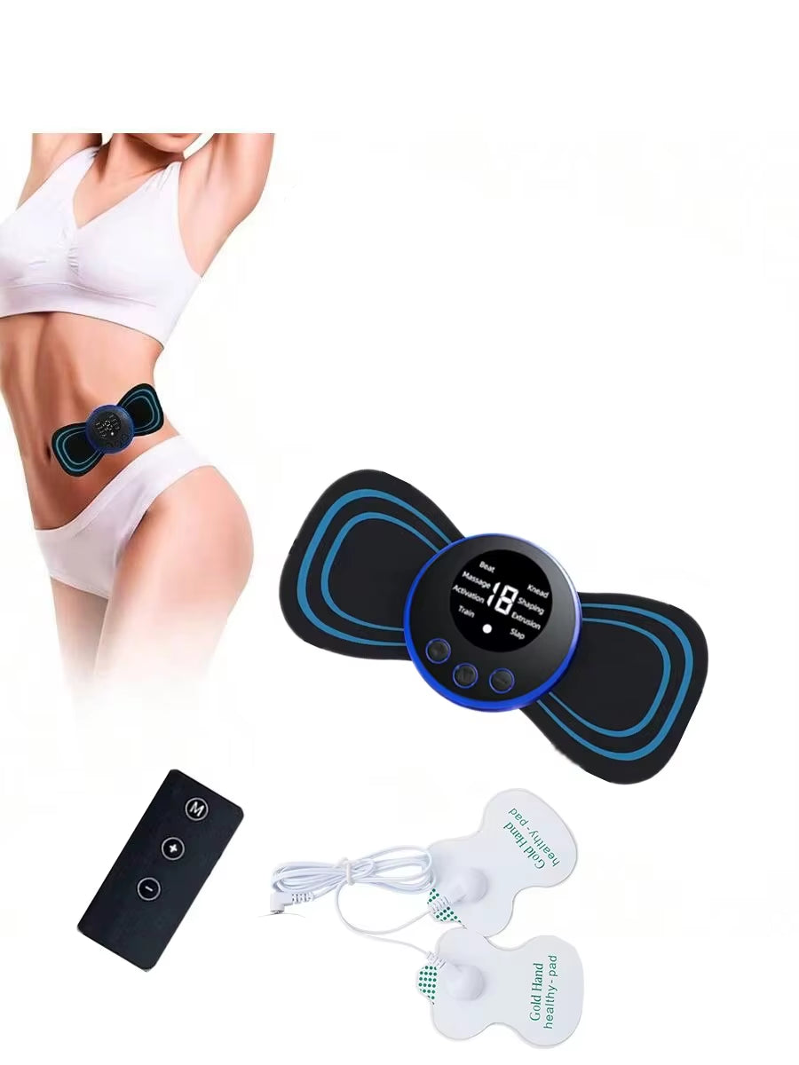 Mini Cervical Spine Patch Remote Control and Portable Massager with Patches for Full Body Massage with Multi-Mode Adjustment