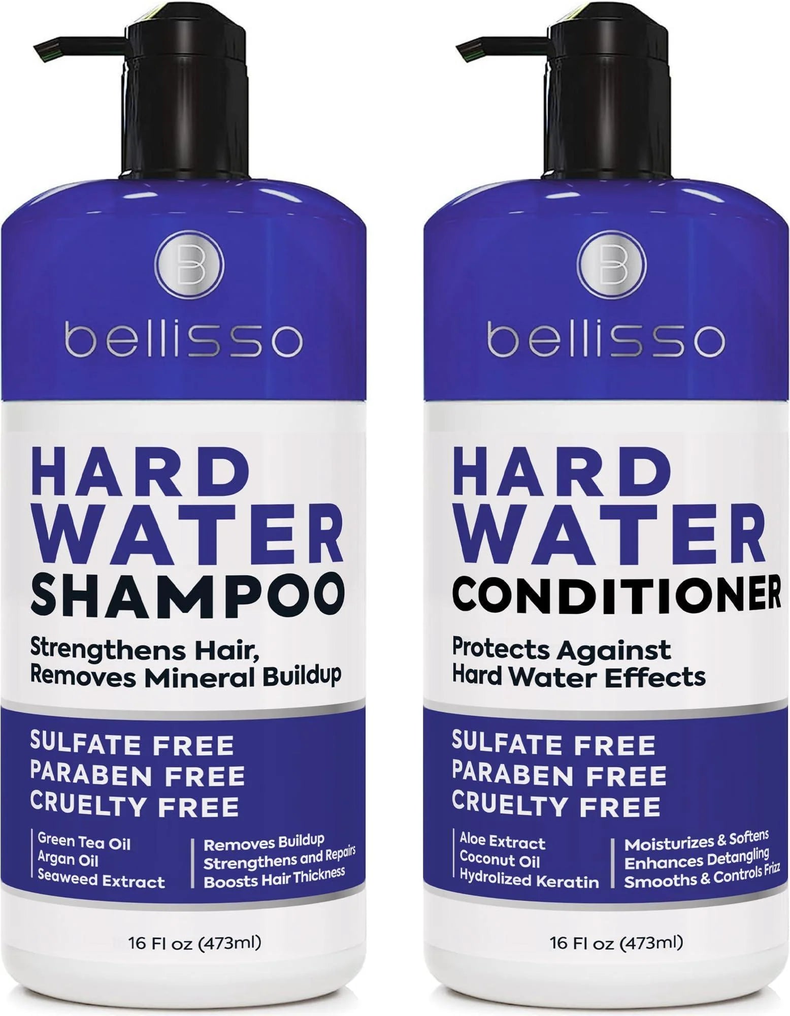 Hard Water Shampoo and Conditioner Set Sulfate Free Hair Care Products For