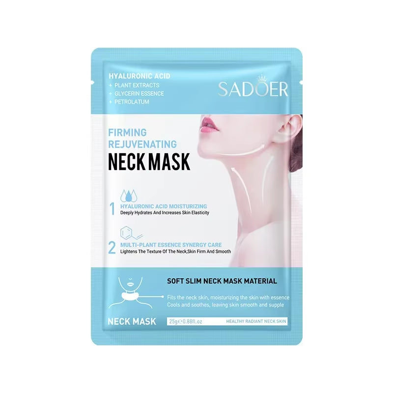 10Pcs SADOER Hyaluronic Acid Neck Mask Collagen Firming Neck Masks Nourishing Brightening Beauty Moisturizing Necks Skin Care