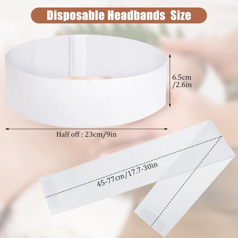 10/50/100Pcs Disposable SPA Facial Headbands White Facial Esthetician Headband Wrap Non-Woven Soft Skincare Beauty Salon Supplie