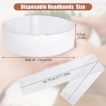10/50/100Pcs Disposable SPA Facial Headbands White Facial Esthetician Headband Wrap Non-Woven Soft Skincare Beauty Salon Supplie