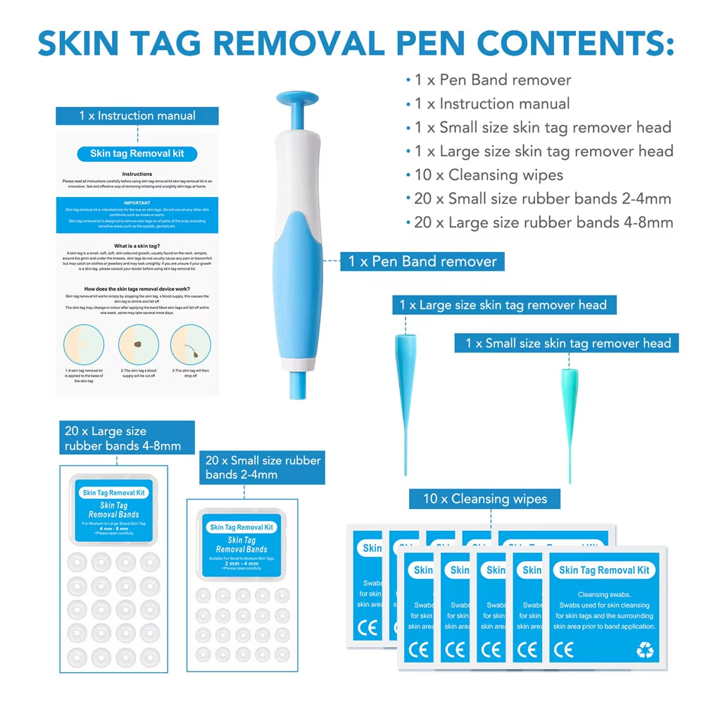 2 in 1 Auto Micro Skin Tag Remover Device Standard and Micro Skin Tag Removal Kit Adult Mole Wart Remover Face Care Beauty Tools