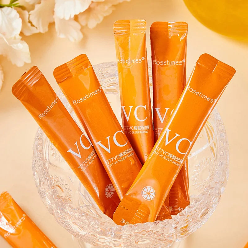 30Pcs Vitamin C Sleeping Masks Beauty Face Moisturizing Skin Rejuvenation Firming Disposable No-Wash Facial Mask for Face Care