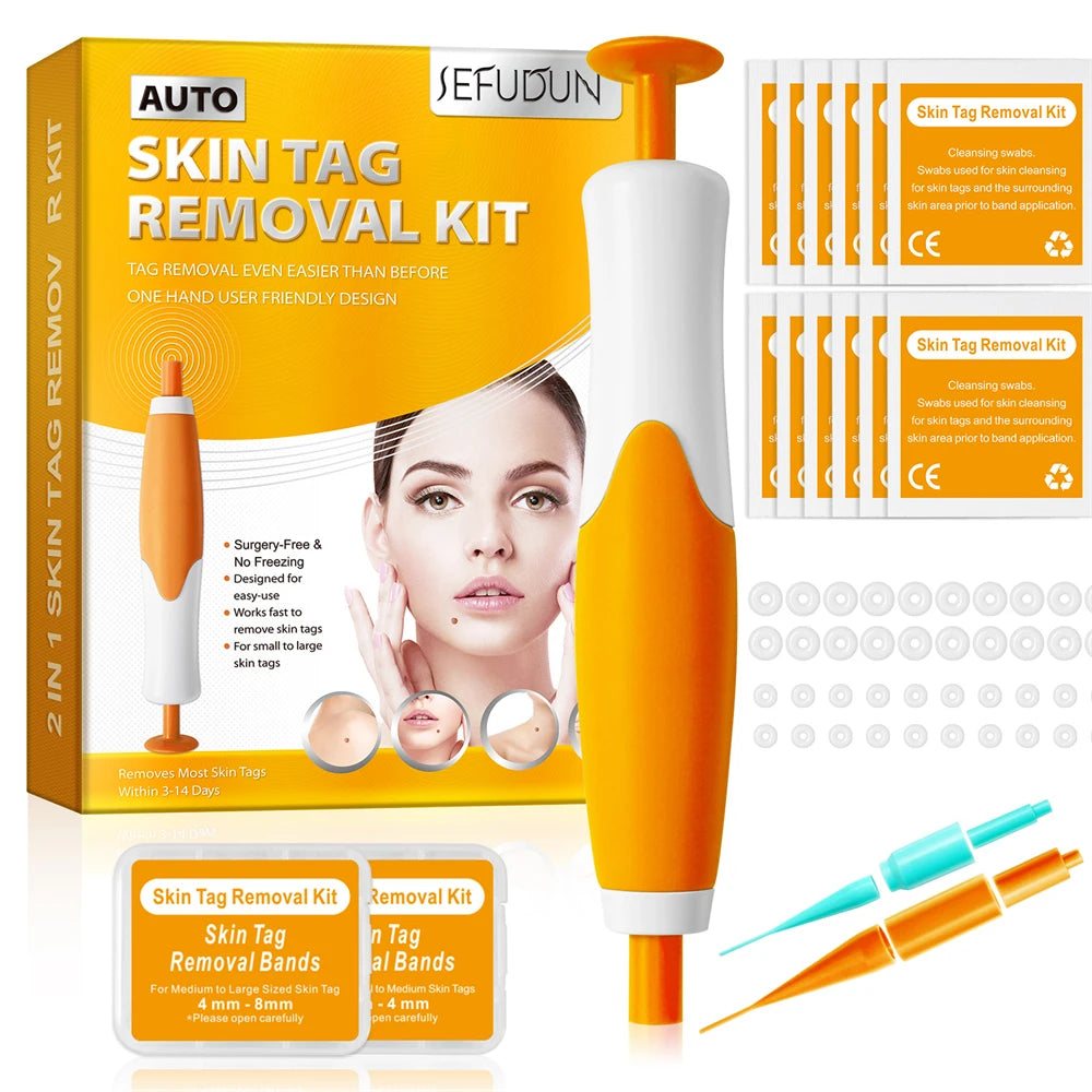 2 in 1 Auto Micro Skin Tag Remover Device Standard and Micro Skin Tag Removal Kit Adult Mole Wart Remover Face Care Beauty Tools