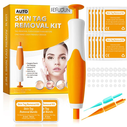 2 in 1 Auto Micro Skin Tag Remover Device Standard and Micro Skin Tag Removal Kit Adult Mole Wart Remover Face Care Beauty Tools